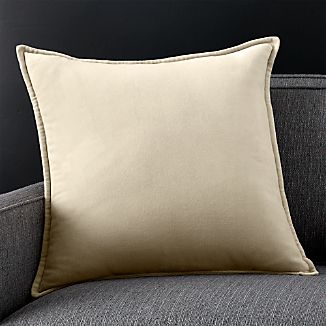 Brenner Sesame 20" Velvet Pillow with Feather-Down Insert