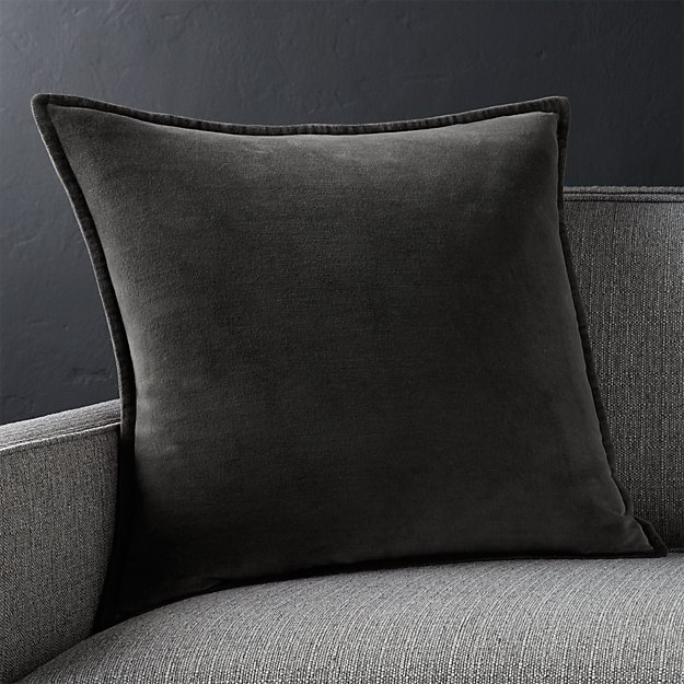 Shop Brenner 20" Velvet Pillow with Down-Alternative Insert from Crate and Barrel on Openhaus