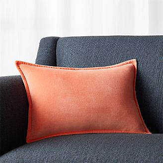 Brenner Sherbet Orange 18"x12" Velvet Pillow