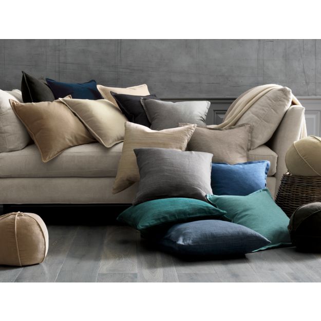 Brenner Indigo Blue 20" Velvet Pillow with DownAlternative Insert