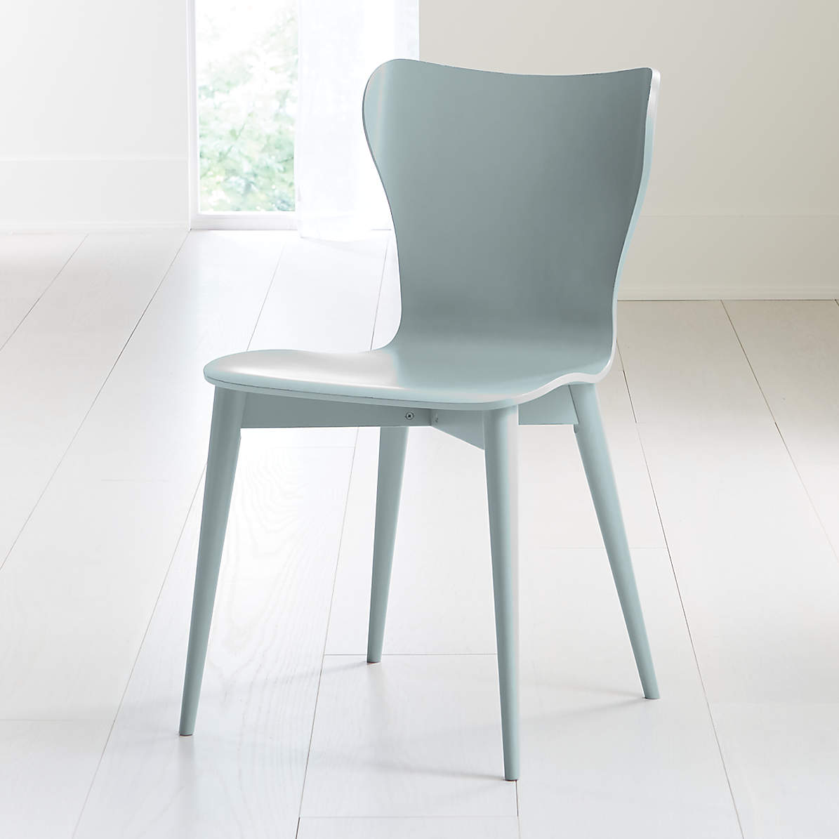brera blue grey bentwood dining chair  crate and barrel