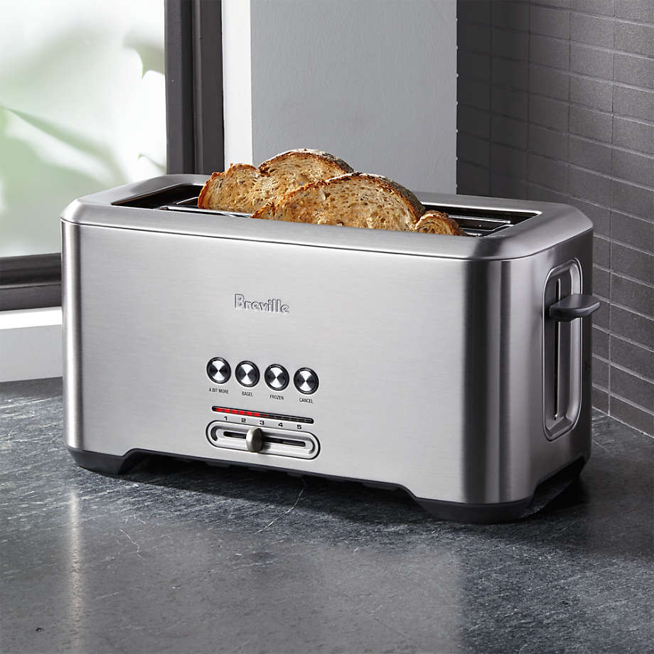 Breville A Bit More 4Slice/Long Slot Toaster + Reviews Crate and Barrel