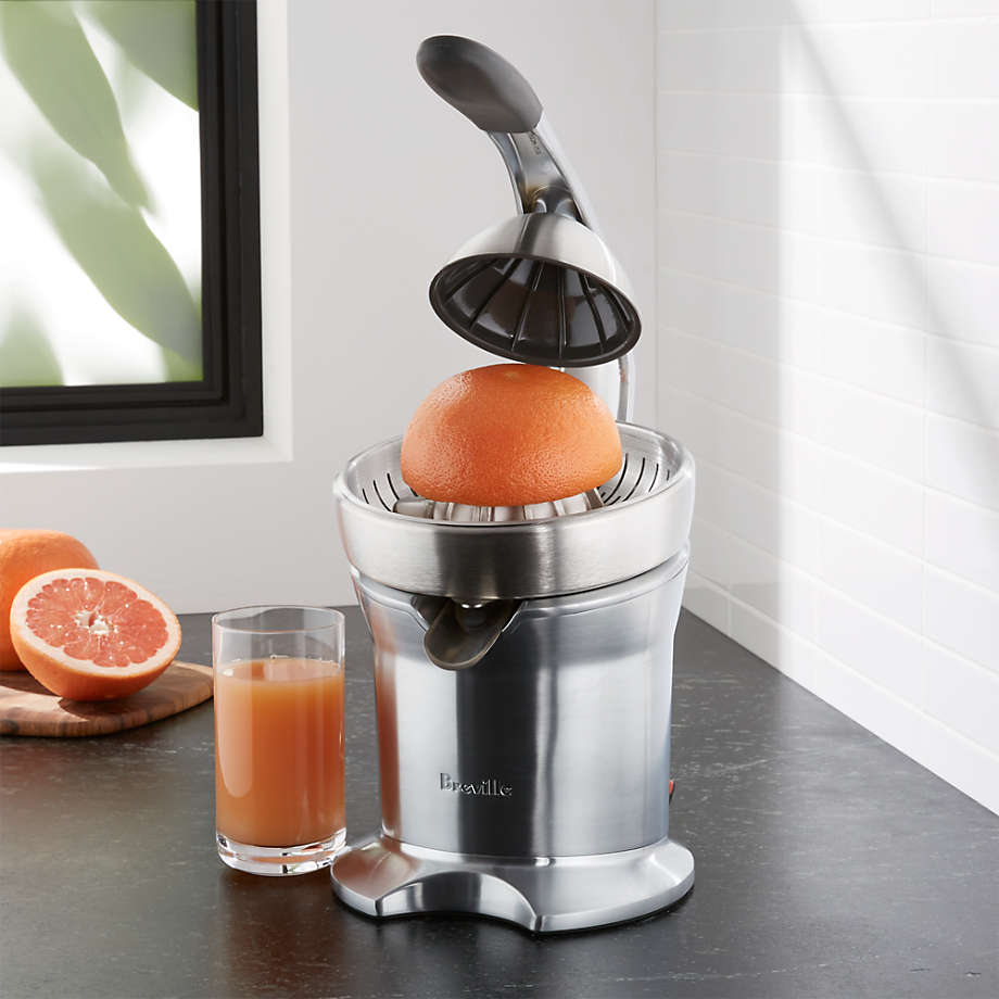 Breville DieCast StainlessSteel Electric Citrus Press + Reviews Crate and Barrel