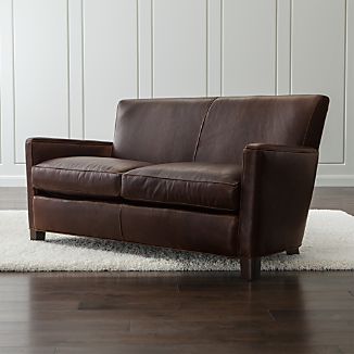 Leather Loveseats Crate And Barrel Briarwood Leather Loveseat