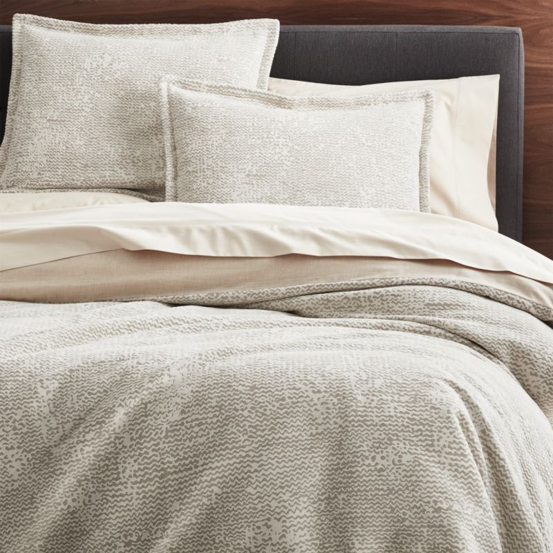 Brice Natural Patterned King Duvet Cover Reviews Crate And Barrel