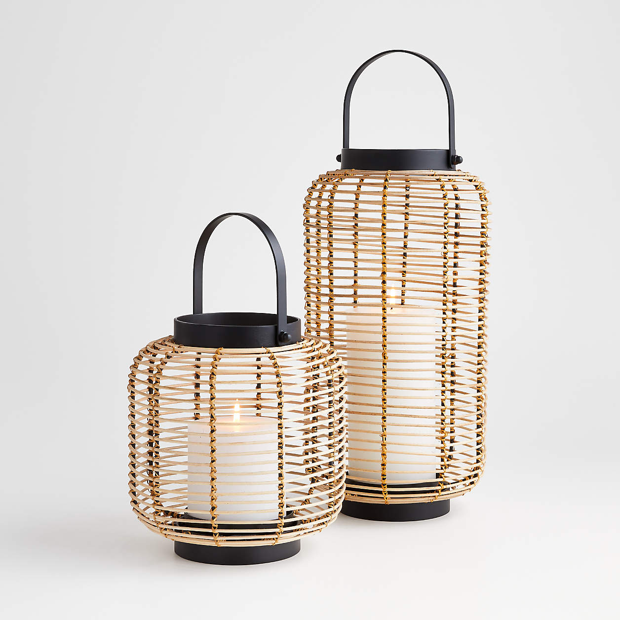 Brigton Rattan Lanterns Crate and Barrel Canada