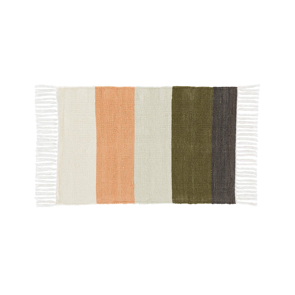 Brody Striped Indoor/Outdoor Rug with Fringe 2'x3' | Crate and Barrel