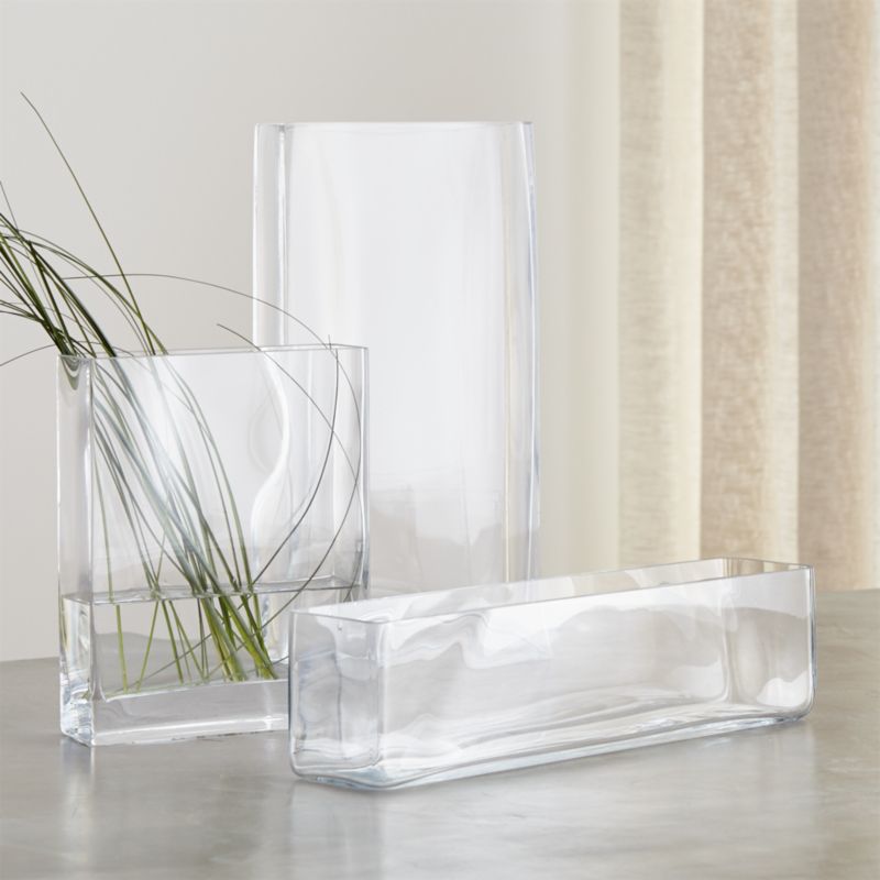 Brooklyn Rectangular Glass Vases Crate and Barrel