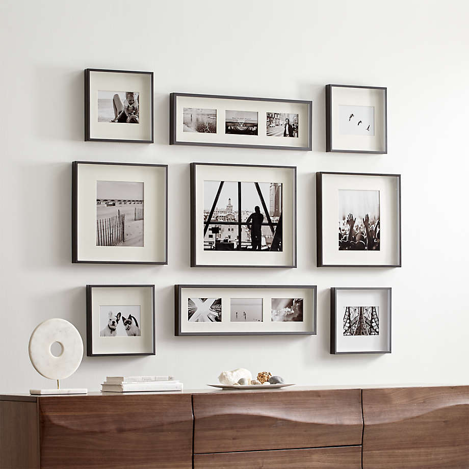 Brushed Gunmetal Picture Frame Gallery, Set of 9 + Reviews | Crate and