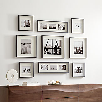 Picture Frames For Photos And Wall Art Crate Barrel Brushed Gunmetal Picture Frame Gallery Set Of 9