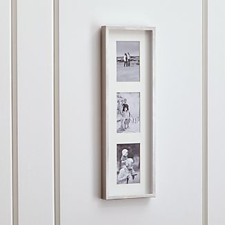 Wall Mounting Frames Crate And Barrel Brushed Silver Triple 4x6 Wall Frame