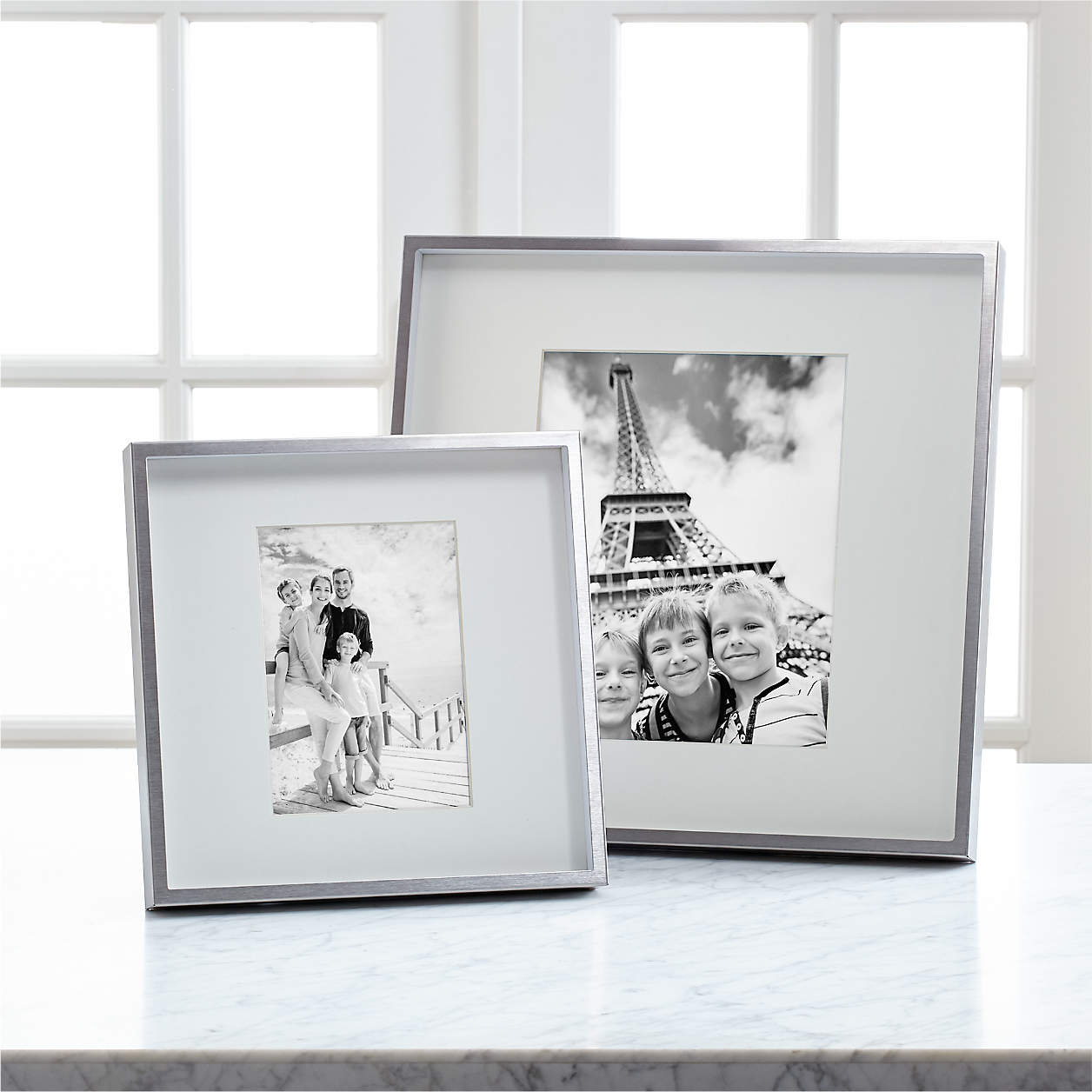 Brushed Silver Picture Frames | Crate and Barrel