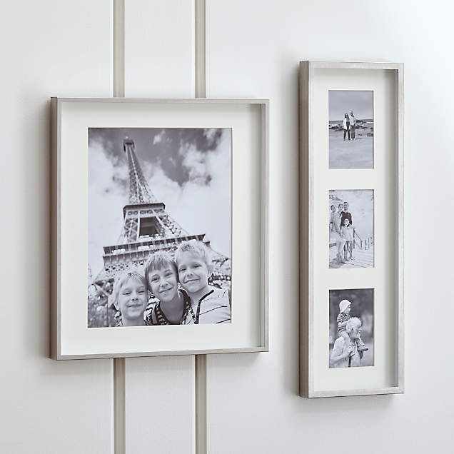 Brushed Silver Triple 4x6 Wall Frame + Reviews Crate and Barrel
