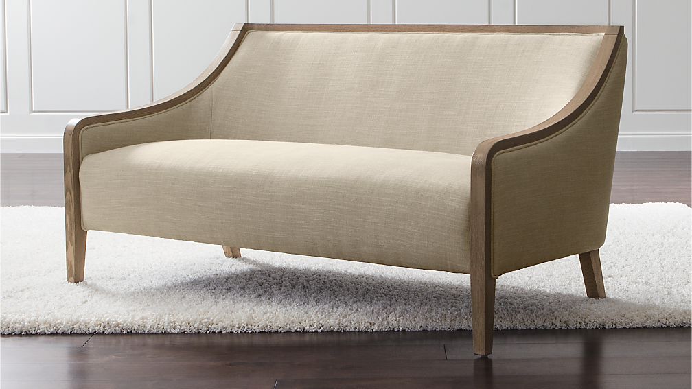 Bryn Linen Settee Sofa Reviews Crate And Barrel