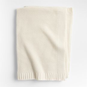 Image of Bubble Knit Arctic Ivory Kids Bed Blanket