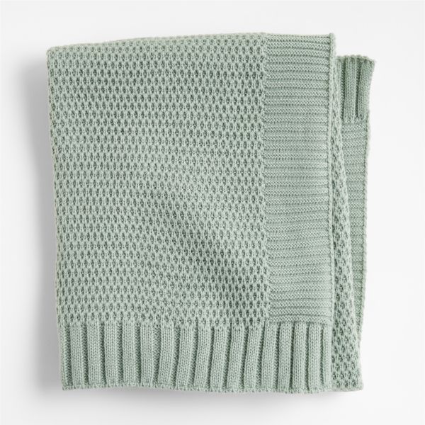 Bubble Knit Verte Green Baby Stroller Blanket
