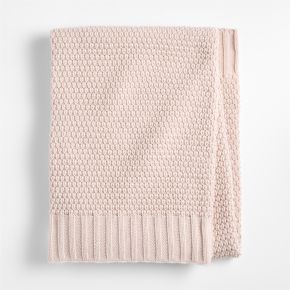 Image of Bubble Knit Lilac Rose 100% Organic Cotton Baby Stroller Blanket