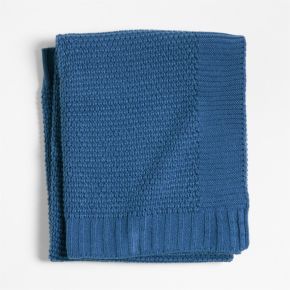 Image of Bubble Knit Light Navy Blue Recycled Baby Stroller Blanket