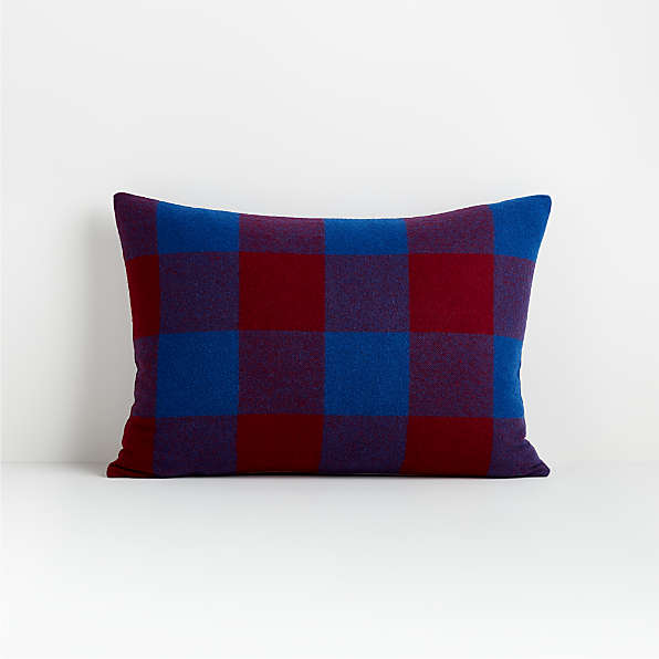 red and blue throw pillows