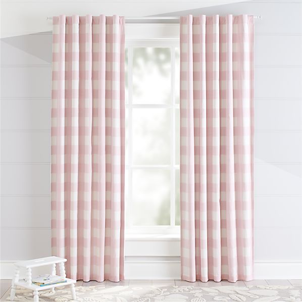 Pink Buffalo Check Curtain Crate And Barrel