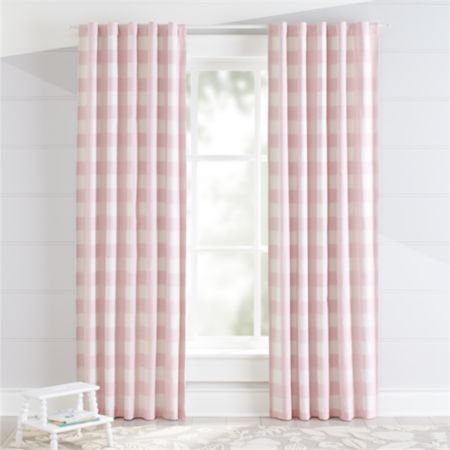 Pink Buffalo Check Curtain Crate And Barrel
