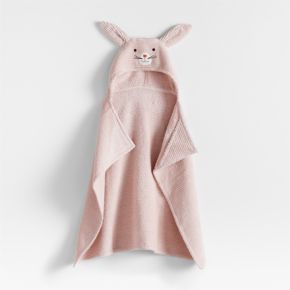 Image of Bunny Mauve Rose 100% Organic Cotton Hooded Baby Towel