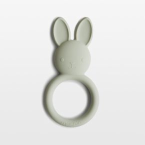 Image of Mushie Green Bunny Silicone Baby Teether