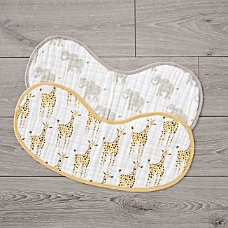 Elephant Nursery Decor Crate And Barrel Aden Anais Safari Animal Burpy Bibs Set Of 2