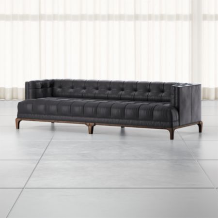 Byrdie Black Leather Modern Tufted Sofa Crate And Barrel