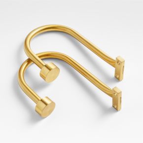 Image of Brass Curtain Tiebacks, Set of 2