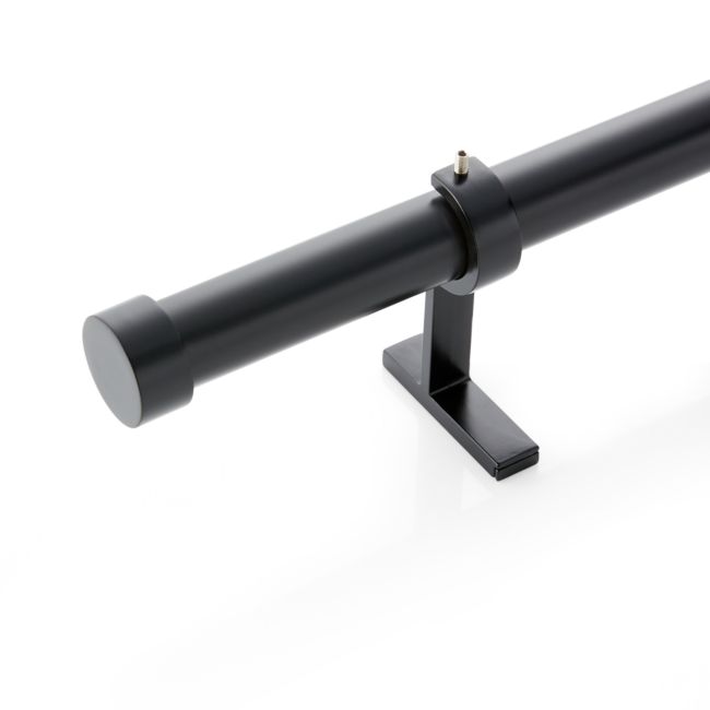 Online Designer Living Room CB Matte Black End Cap and Curtain Rod Set 28