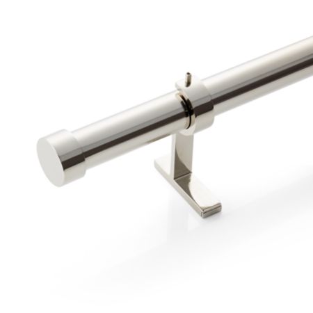 Cb Polished Nickel End Cap Finial And Curtain Rod Set 88 120
