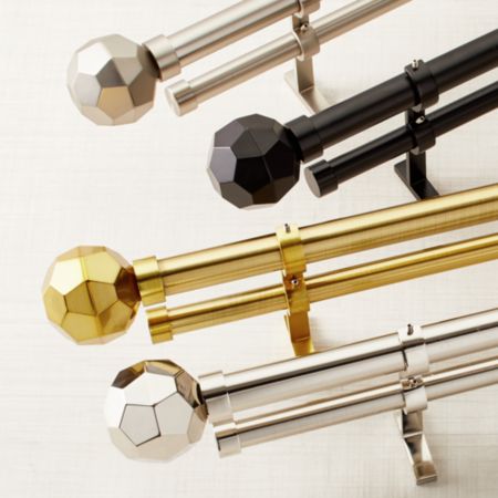 Cb Faceted Finial And Double Curtain Hardware Crate And Barrel
