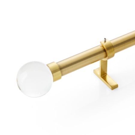 Cb Brass Glass Globe Finial And Curtain Rod Set 120 170