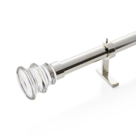 Cb Newel Polished Nickel Glass Finial And Curtain Rod Set 120 170
