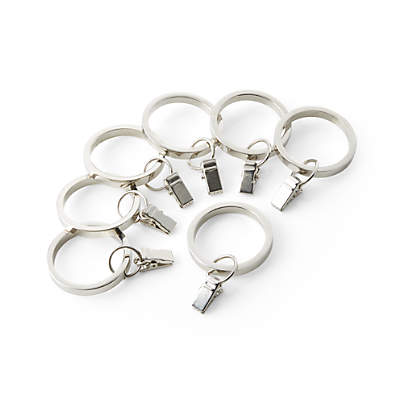 Cb Polished Nickel Curtain Rings Set Of 7 