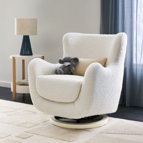 Image of Babyletto x Nursery Works Solstice Ivory Boucle Nursery Glider Chair