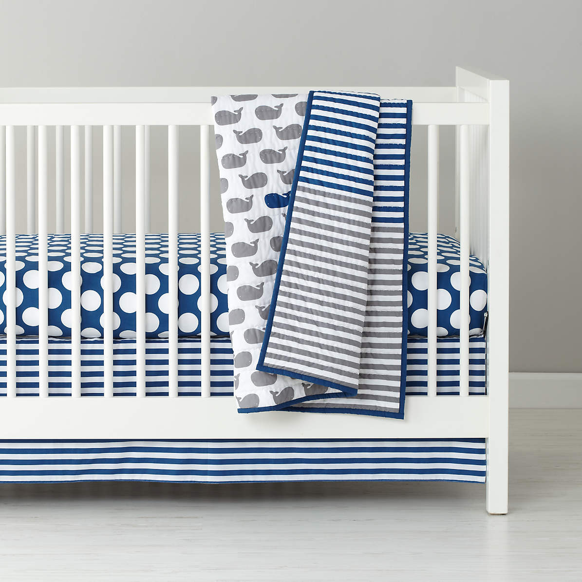 whale cot bedding