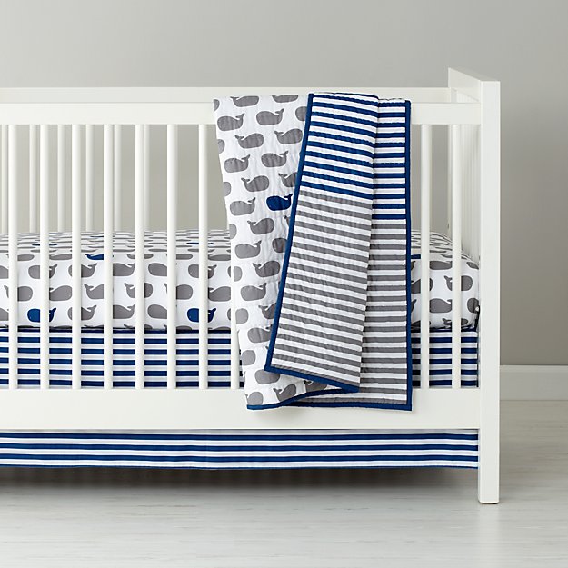 Organic Splash Whale Crib Fitted Sheet Reviews Crate And Barrel