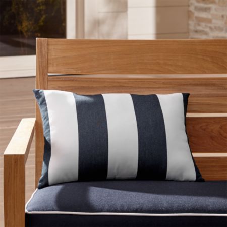 Sunbrella Cabana Stripe Navy Outdoor Lumbar Pillow Reviews