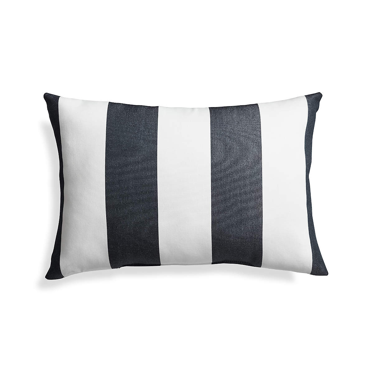 Sunbrella Cabana Stripe Navy Outdoor Lumbar Pillow Reviews Crate And Barrel