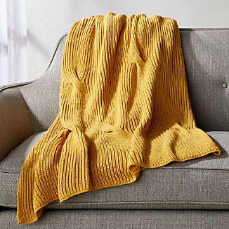 Saffron Cable Knit Throw