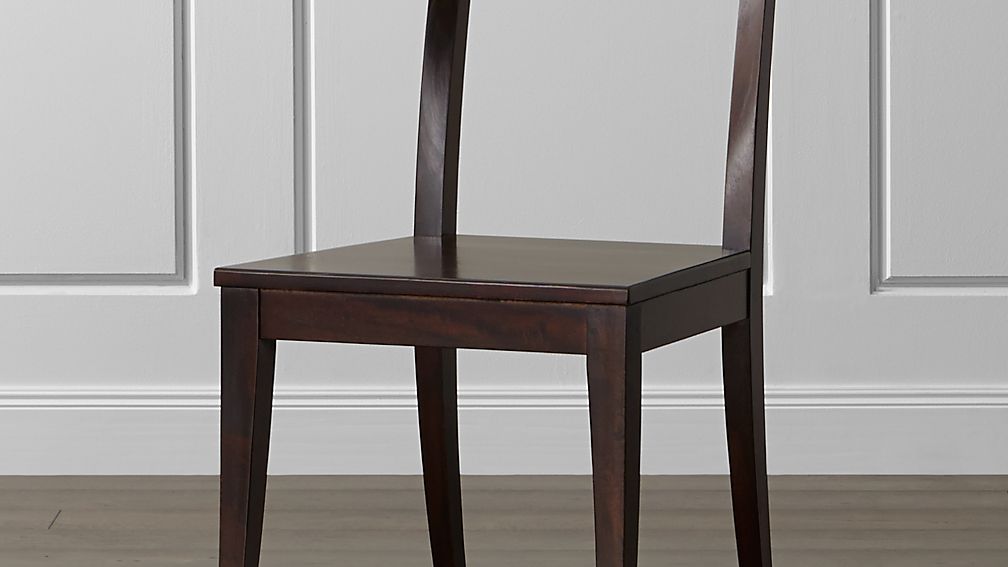Cabria Dark Wood Dining Chair And Cushion Crate Barrel