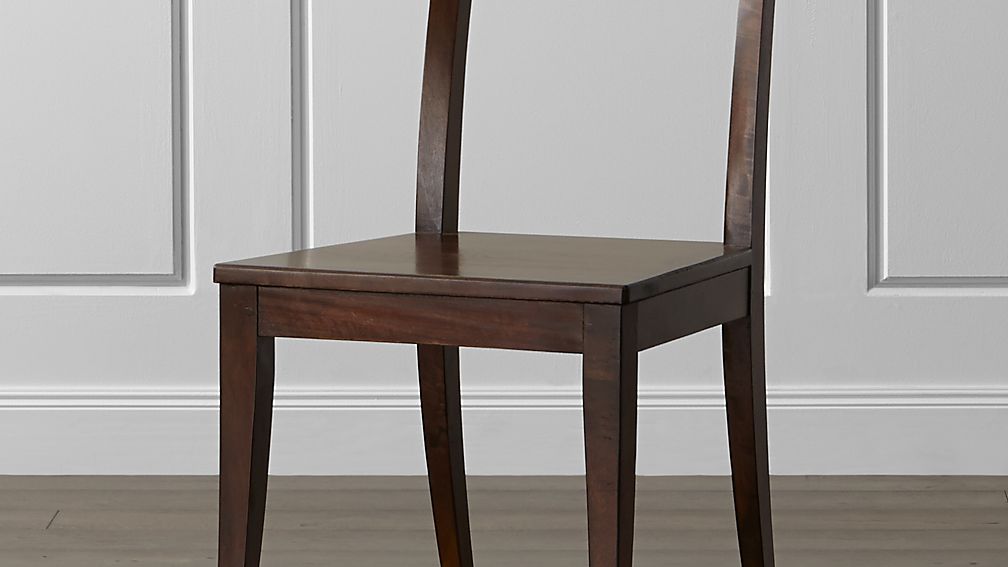 Cabria Honey Brown Wood Dining Chair And Cushion Crate Barrel