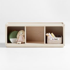 Cade Sunwashed Wood 3-Cube Stackable Bookcase