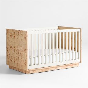 Image of Calli Burlwood & Linen White Convertible Crib