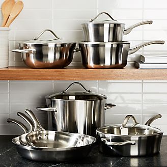 Calphalon Contemporary ™ Stainless 13-Piece Cookware Set with Double Bonus