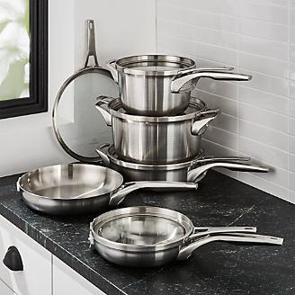 Calphalon ® Premier Stainless Steel Space-Saving 10-Piece Cookware Set