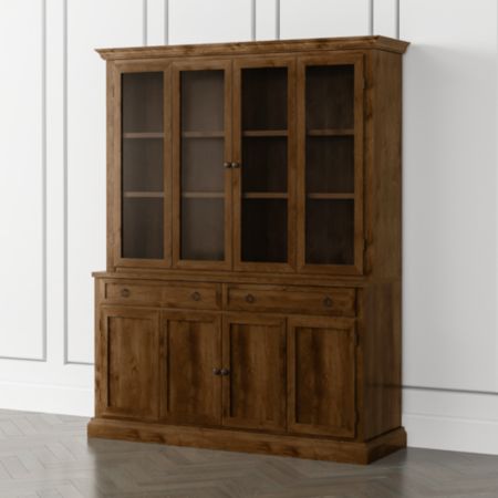 Cameo Nero Noce 2 Piece Entertainment Center With Wood And Glass