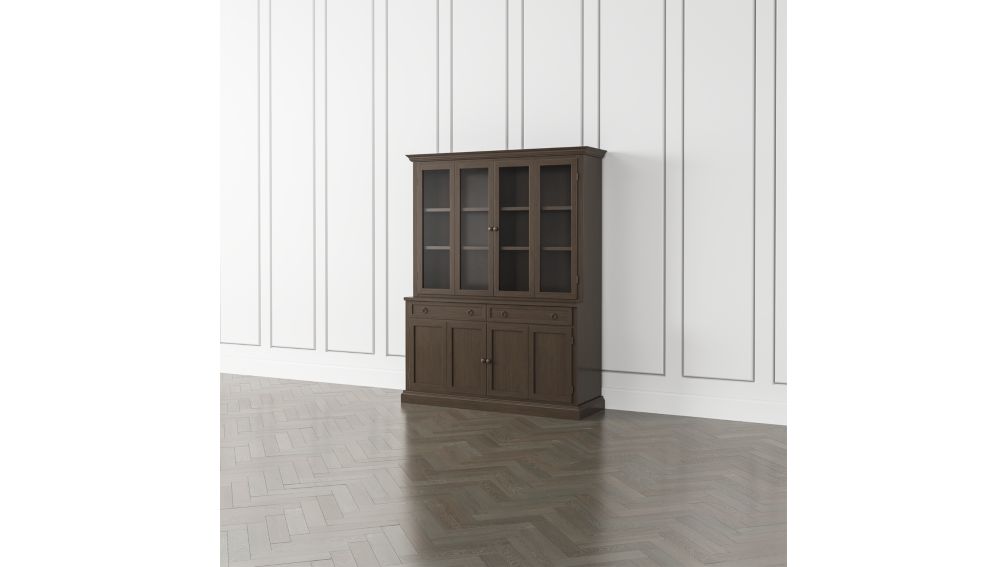 Cameo Pinot Lancaster 2-Piece Entertainment Center with Wood and Glass ...